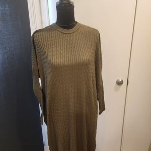 Olive Green Cable Knit Dress